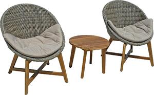 Gruppo di sedute Garden Pleasure Reno taupe, plastica marrone, metallo, 5 pezzi