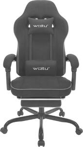 Sedia da gaming WOLTU con cuscini a molle insacchettate, sedia girevole ergonomica, tessuto tecnico, nera
