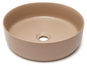 Lavabo SAT LOFTY Ø 39cm x 12h con scarico a scomparsa, marrone opaco