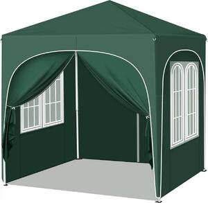 Gazebo WOLTU, gazebo pieghevole 2x2 m, con 4 pareti laterali, tendone per feste regolabile in altezza, verde