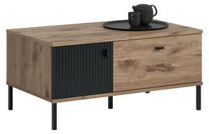 Xonox.home Tavolino Chess Nox Imitazione rovere/ nero termoformato L/A/P: 100x48x60 cm