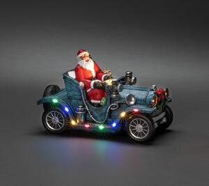 Konstsmide LED Babbo Natale in auto, 11 diodi colorati, a batteria, per interni, batteria: 3 x AA 1,5V (escl.) - 4239-000