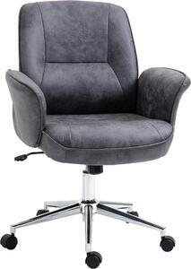 Sedia da ufficio Moonbite XXL con funzione basculante, sedia da scrivania ergonomica con altezza regolabile da 92 a 102 cm, design moderno a forma di conchiglia, portata massima di 120 kg, realizzata in acciaio, colore grigio