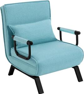Poltrona letto WOLTU 3 in 1, con schienale regolabile, struttura in metallo Biancheria : Blu Colore : Blu
