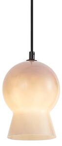 Lampada a sospensione retrò nera con vetro beige per sistema a binario monofase - Iconic Bell