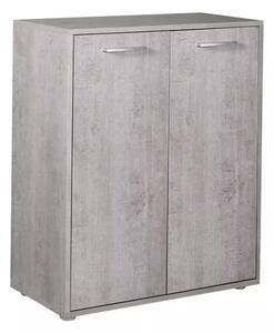 Armadietto Multiuso 2 Ante 87,6x35,3x72 cm in Truciolare Nobilitato Cemento