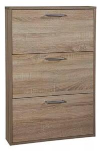 Scarpiera Salvaspazio 3 Ante 9 Paia 65x15x99,6 cm in Truciolare Nobilitato Rovere Sonoma