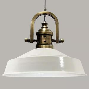 Lampada a sospensione in metallo Ø41 cm, bianco interno bianco, E27, lampada vintage