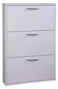 Scarpiera Salvaspazio 3 Ante 9 Paia 65x15x99,6 cm in Truciolare Nobilitato Bianca