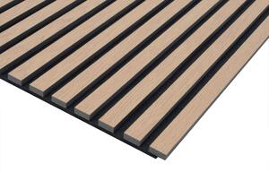 Set 5 Pannelli Fonoassorbenti per Interno da Parete 57,25x1,9x120 cm in MDF e Carta Melaminica Rovere