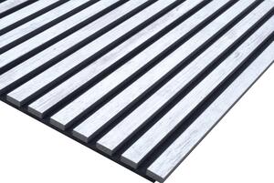Set 5 Pannelli Fonoassorbenti per Interno da Parete 57,25x1,9x120 cm in MDF e Carta Melaminica Rovere Bianco Antico