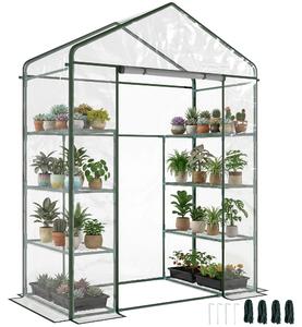 Outsunny Serra da Giardino con Porta Avvolgibile, in Acciaio e PVC Trasparente, per balcone, patio, terrazza, 143x73x195cm | Aosom Ita