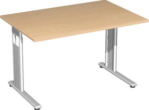 Geramöbel scrivania Lisbon 120 X 80 faggio/argento