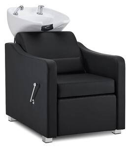 Sedia con lavabo, poggiapiedi ribaltabile, in Vetroceramica, regolabile, W8675BK