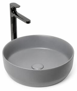 Lavabo SAT LOFTY Ø 39cm x 12h con scarico a scomparsa, grigio opaco