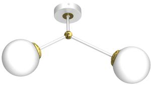 Lampada da soffitto JOY bianco-oro 2xE14x40W in vetro, dimensioni: 31x46x14 cm, IP20, Milagro