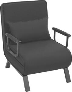 Poltrona letto WOLTU 3 in 1, con schienale regolabile, struttura in metallo e rivestimento in lino: colore nero