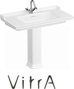 Lavabo Vitra VALARTE 80 cm con colonna lunga smalto Hygiene, bianco
