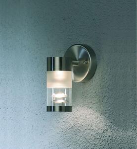Konstsmide Bolzano Applique in acciaio inossidabile con vetro satinato/trasparente