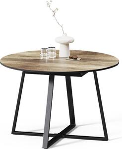 Livinity tavolo da pranzo allungabile Firenze, 120 x 120 cm estensibile, Rovere rustico/nero/Nero