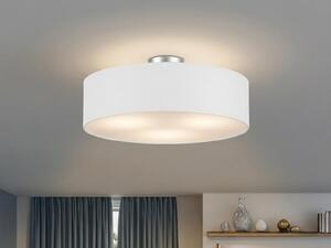 Lampada da soffitto con paralume in tessuto bianco da 60 cm, lampada da soffitto in tessuto