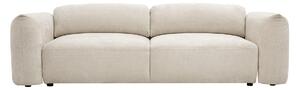 Divano letto 4 posti con contenitore in tessuto velluto ciniglia beige SWELL