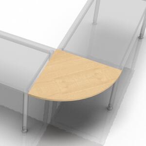 VLE91/3 Staffa di collegamento Hammerbacher a quarto di cerchio per scrivania con piede a C - 80 x 80 cm, acero