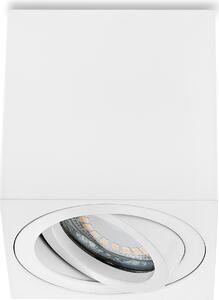 Lampada a soffitto LED bianca, quadrata, da incasso, con attacco GU10, 5W, realizzata in alluminio