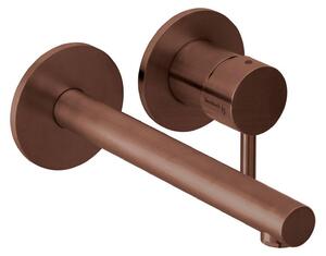 Herzbach DESIGN iX PVD Miscelatore da lavabo a parete, set di colori 210 mm, Copper Steel