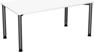 Scrivania regolabile in altezza, 1800x800x680-800, acero/argento