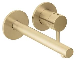 Herzbach DESIGN iX PVD - Miscelatore da lavabo a parete, set di colori 210 mm, ottone e acciaio