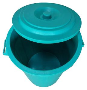 Contenitore universale BURI da 70 litri, con coperchio e 2 maniglie. Contenitore multifunzione, colore turchese. Ideale come raccoglitore di acqua piovana o contenitore per rifiuti