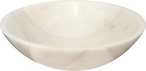 SAT Purity lavabo da appoggio in marmo bianco senza foro per rubinetto e troppopieno 43 x 43 cm