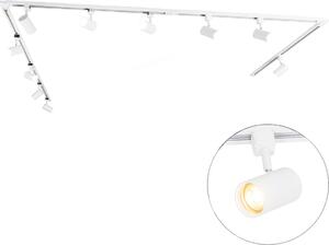 QAZQA - Modern Sistema di binari monofase moderno I Faretto I Faretto da soffitto I Faretto da incasso I Faretto con 10 spot I Faretto I Faretto da soffitto I Faretto da incasso I Faretto I Lampada I Luce bianca - Jeana -