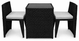 Gruppo di sedute Lacestone Polyrattan Nero MS-17385