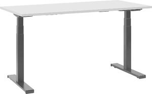 BELIANI Scrivania regolabile grigio piano in acciaio nero con regolazione elettrica dell'altezza 130 x 72 cm moderno