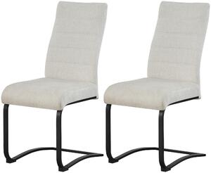 Xonox.home Set di 2 sedie Swing Leni in tessuto strutturato crema (L/H/D): 43 x 98 x 59 cm