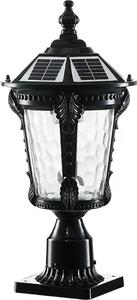 Luce solare da piedistallo nero alluminio vetro luce esterna senza fili con telecomando luce da giardino