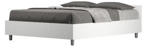 Letto Matrimoniale alla Francese, Modello NUAMO, Senza Rete e Senza Materasso Dimensioni 140x200 cm Testata Bassa NobilitatoStile Minimal ed Essenziale Colore Bianco Frassino