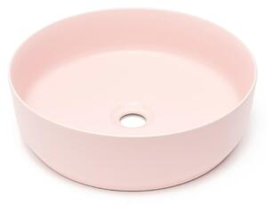 Lavabo SAT LOFTY Ø 39cm x 12h con scarico a scomparsa, rosa opaco