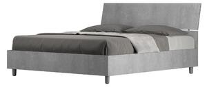 Letto Matrimoniale Testata dritta, Modello DEMAS Senza Rete e Senza Materasso Dimensioni 160x190 cm testata Bassa Nobilitato Colore Cemento