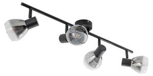 Lindby Pendura, plafoniera a 4 luci, nero, vetro