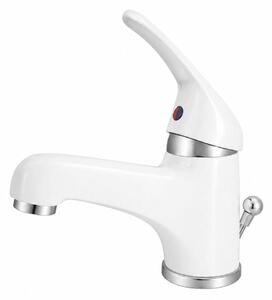 Miscelatore monocomando per lavabo, bianco. Alta pressione
