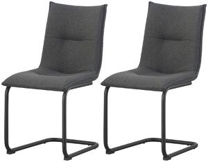 Xonox.home Set di 2 sedie Swing Sonja in tessuto antracite (L/H/D): 46 x 89 x 57 cm