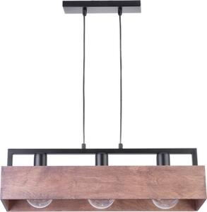 Lampada a sospensione decorativa a soppalco in legno scuro tripla Dakota 3xE27 15W Sigma Lighting