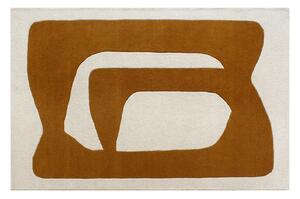 Tappeto taftato 100% lana con motivi astratti 160 x 230 cm Marrone e bianco - 2400g/m² - AVOLTO