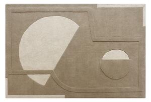 Tappeto taftato in rilievo 100% lana 160 x 230 cm Beige 2000g/m² - SELUNIA