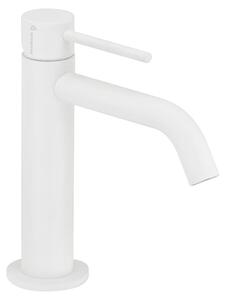 Herzbach DEEP WHITE Miscelatore monocomando per lavabo Slim S-Size senza scarico, bianco opaco