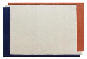 Tappeto taftato 100% lana 160 x 230 cm Beige, terracotta e blu scuro 2200g/m² - MARISA