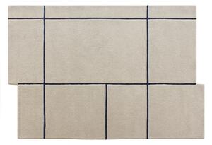 Tappeto asimmetrico taftato 100% lana 160 x 230 cm Beige e blu scuro 2200g/m² - ORANY